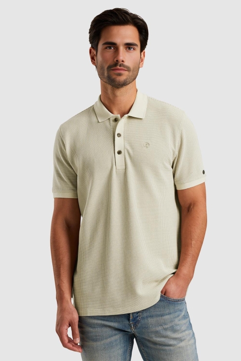 Cast Iron short sleeve r-neck two tone waffl